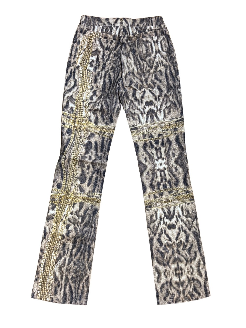 Roberto Cavalli FW2003 Leopard Chain Print Jeans - Picture 3 of 5